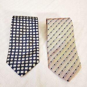 Black and Peach Printed Pair of Ties